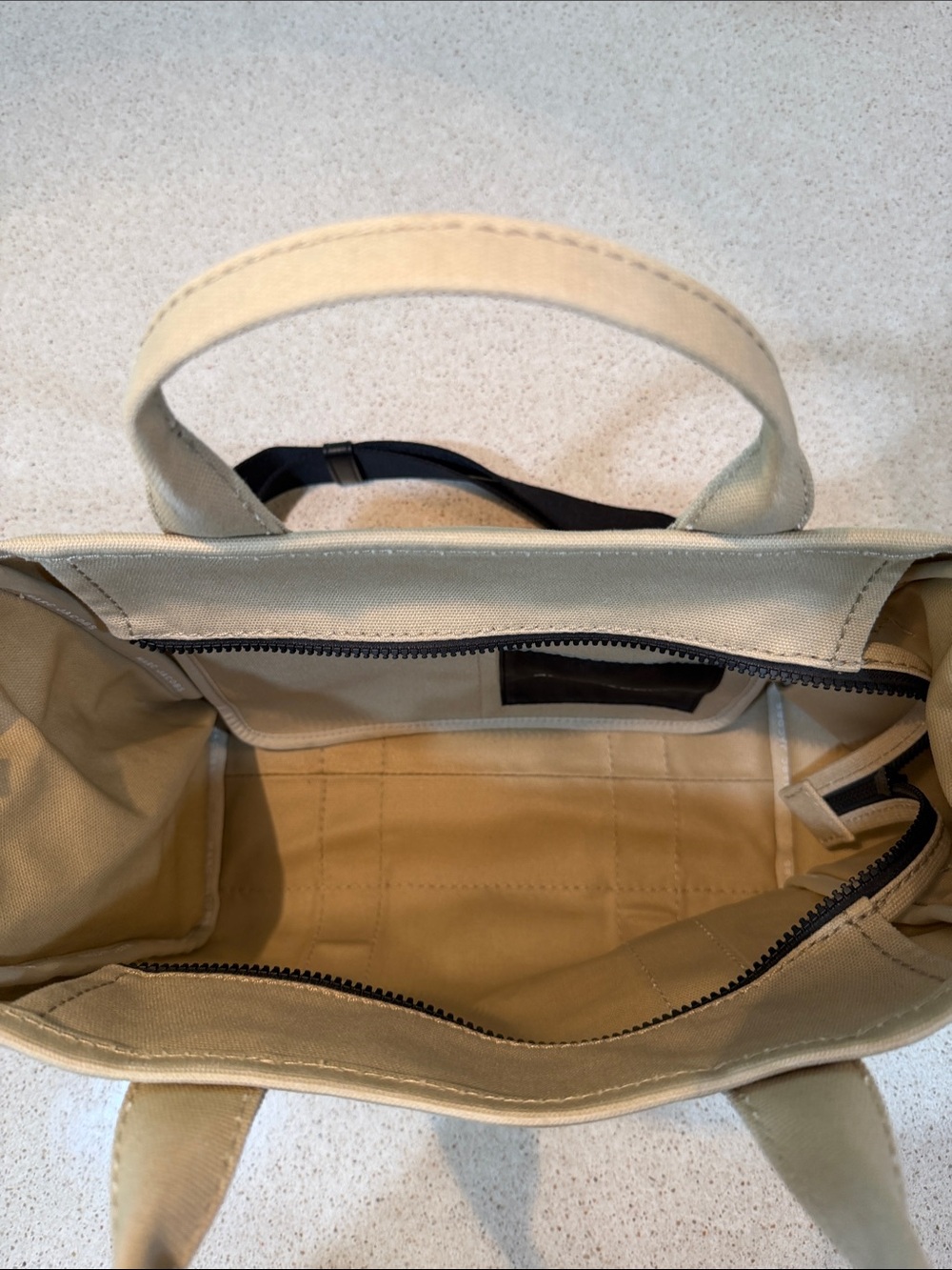 Marc Jacobs Beige Canvas 'The Tote Bag' with White Logo - Picture 3 of 8